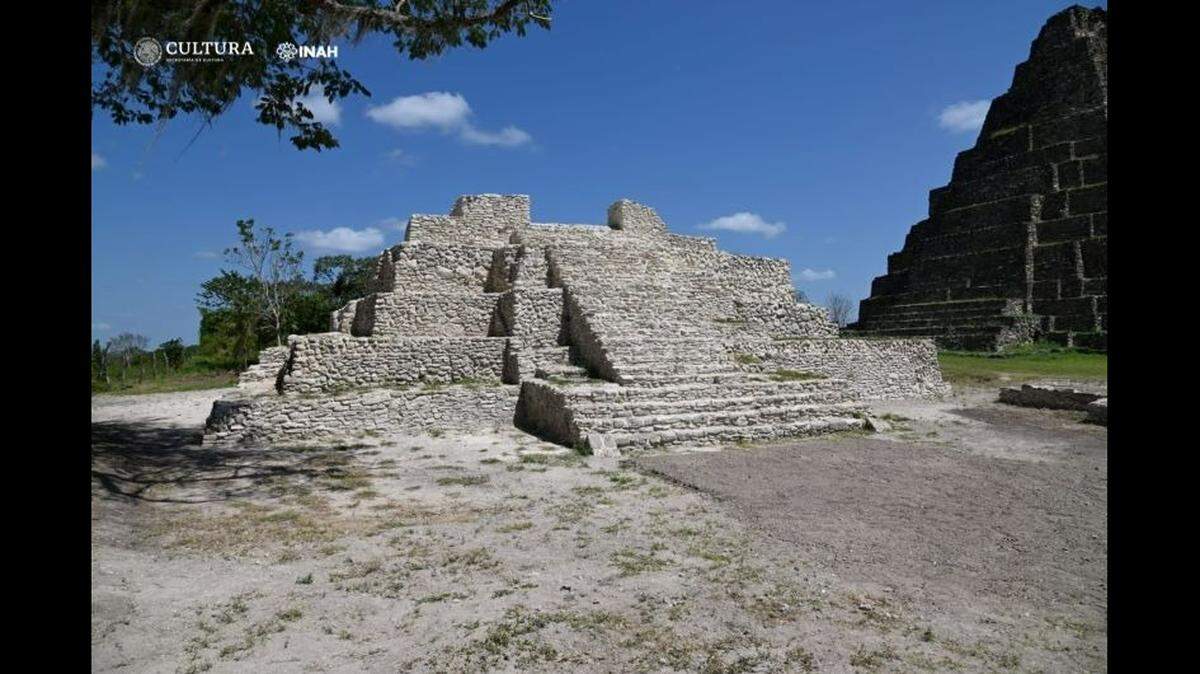 The temple-pyramid is in Moral-Reforma, an ancient Mayan settlement, according to experts.