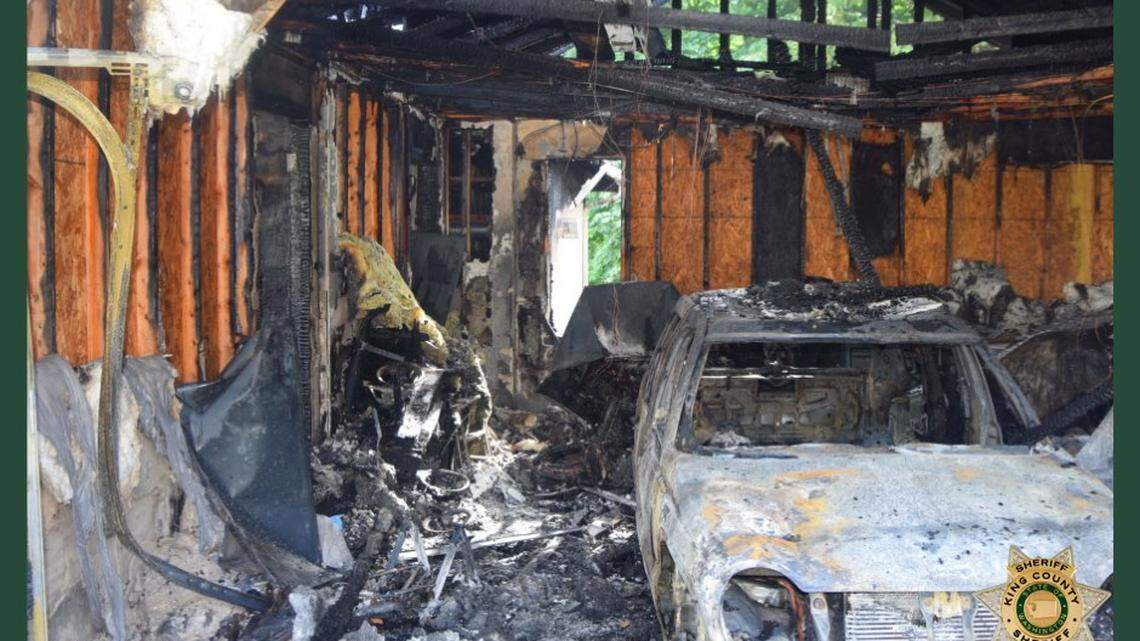 An SUV was destroyed after a refrigerator failed in Burien, Washington and sparked a fire, igniting a propane tank used to keep the fridge closed.