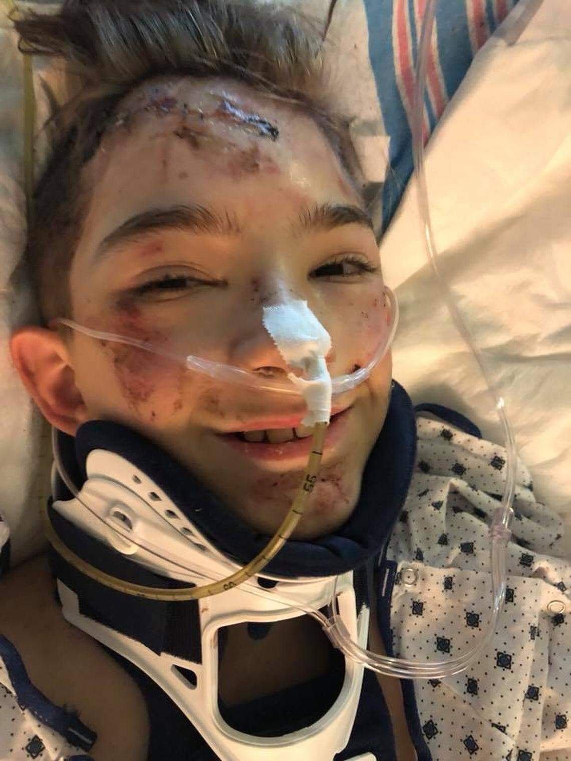 Austyn Kerley, 13, was in a pediatric ICU for almost a week, but has defied the odds, and is back at home, three weeks after rolling down a 150-foot cliff in northern New Mexico.
