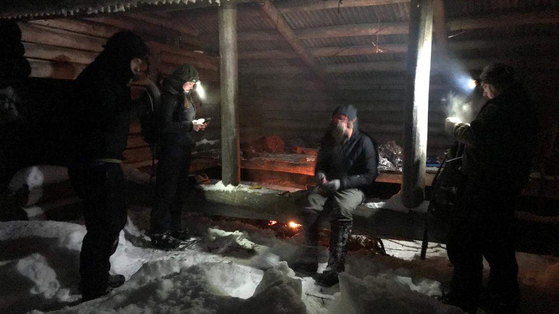 Two hikers were rescued from deep snow on the Appalachian Trail in Maine.