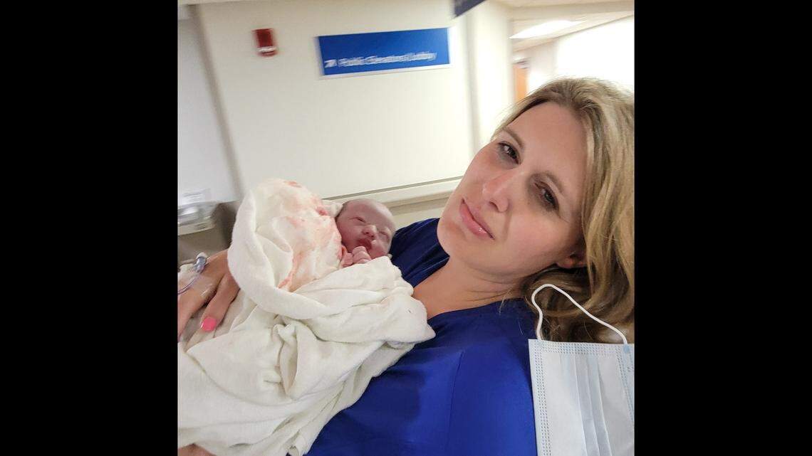 Lauren Banks gave birth to her son, Truett, in the parking lot of a convenience store in Bridgeton, North Carolina, after she says she was turned away from her local hospital.