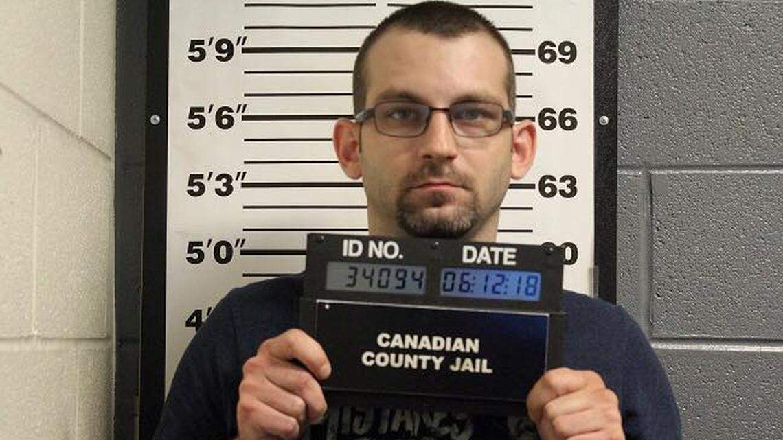 James Otterbine, 32, is charged with kidnapping and domestic abuse in the presence of a child in Canadian County, Okla.
