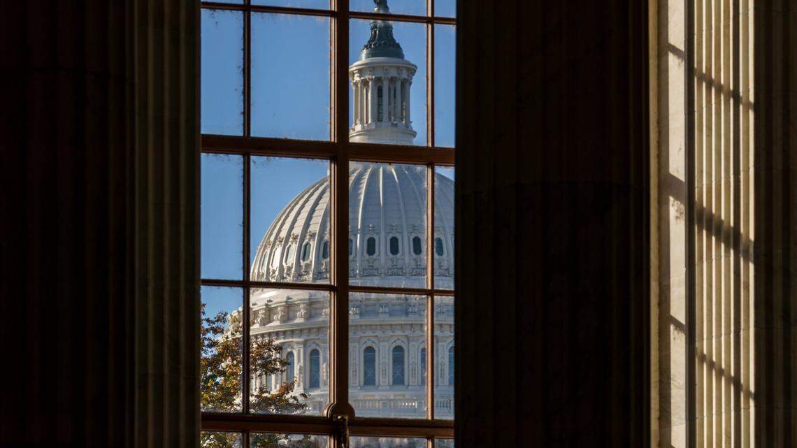 The morning sun illuminates the rotunda of the Russell Senate Office Building on Capitol Hill in Washington, Tuesday, Nov. 10, 2020. Early voting numbers for the 2022 midterm elections have slightly surpassed numbers from the same period in 2018, according to a data analytics site. (AP Photo/J. Scott Applewhite)