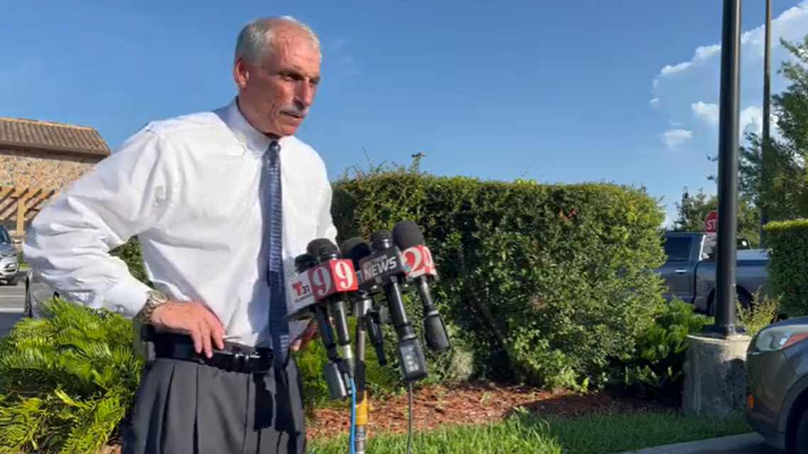 A son is accused of killing his father after his body was found in a lake, a Florida sheriff said. He had been missing for four days.