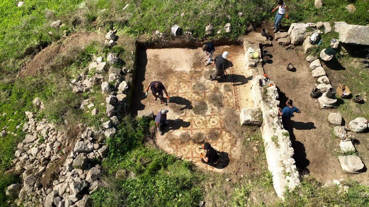 The mosaic originally served as the floor of a Byzantine-era church, experts said.