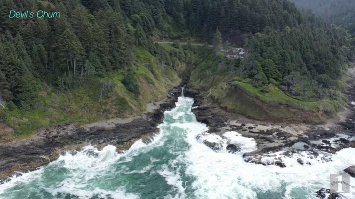 A California man attempted to jump Devils Churn gully and fell into the ocean, Oregon State Police said.