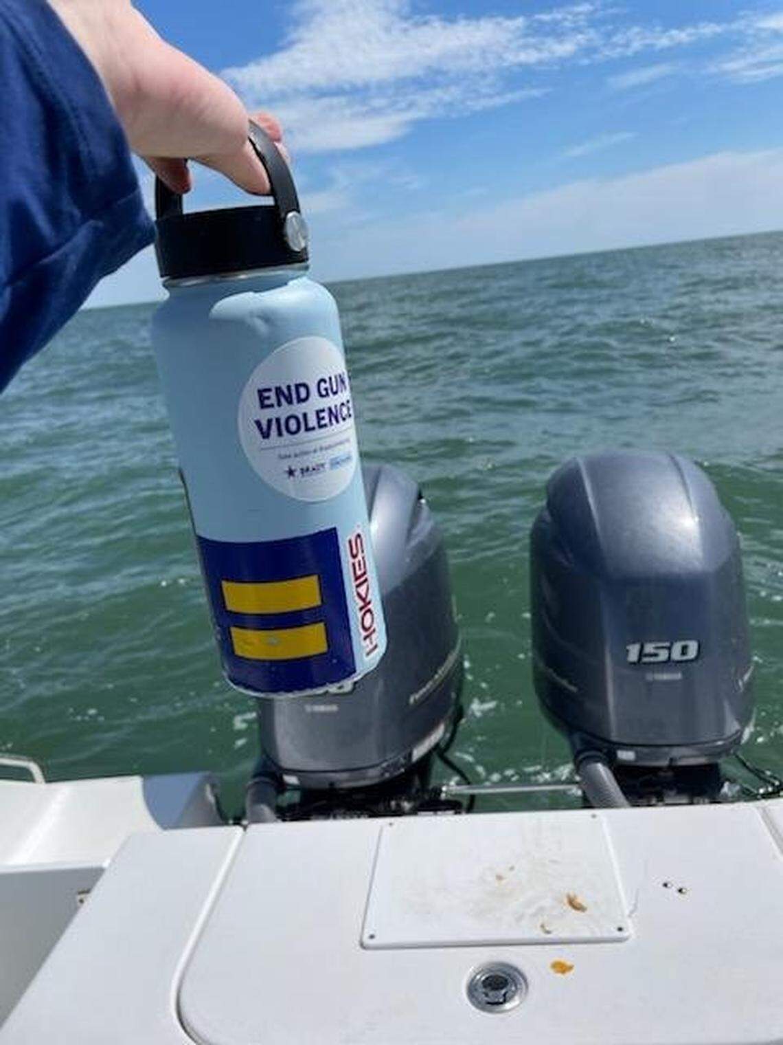 One of the two water bottles found on the kayak shared by the U.S. Coast Guard on Facebook