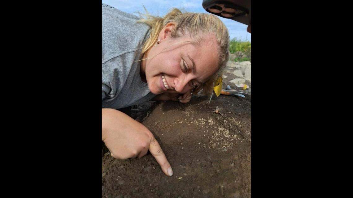 Archaeologists said found the gold pieces in remains of temple walls and post holes.