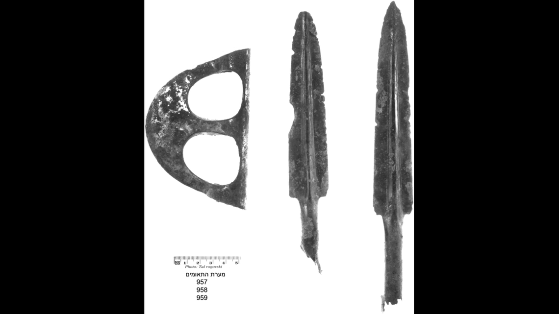 Weapons were placed with the lamps and skulls to ward off unsavory spirits, the study said.