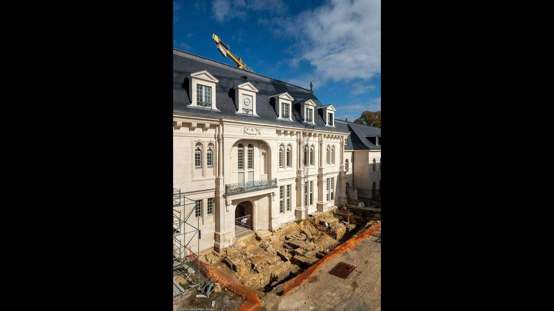 The front of the castle includes remains of a gatehouse, experts said.