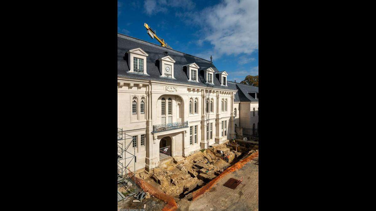 The front of the castle includes remains of a gatehouse, experts said.