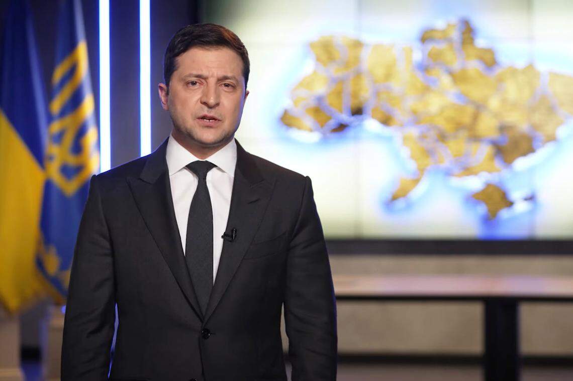 Volodymyr Zelenskyy was elected president of Ukraine in 2019. (Ukrainian Presidential Press Office via AP)