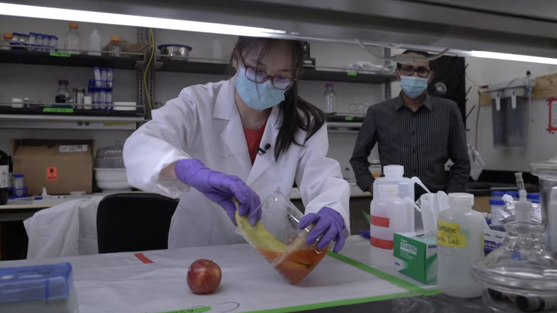 The coating is made from surplus egg whites and other natural ingredients.