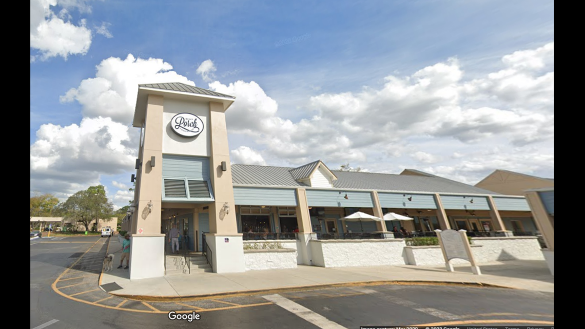 A man returned to a restaurant after he was kicked out and shot through the front doors, according to Florida police.