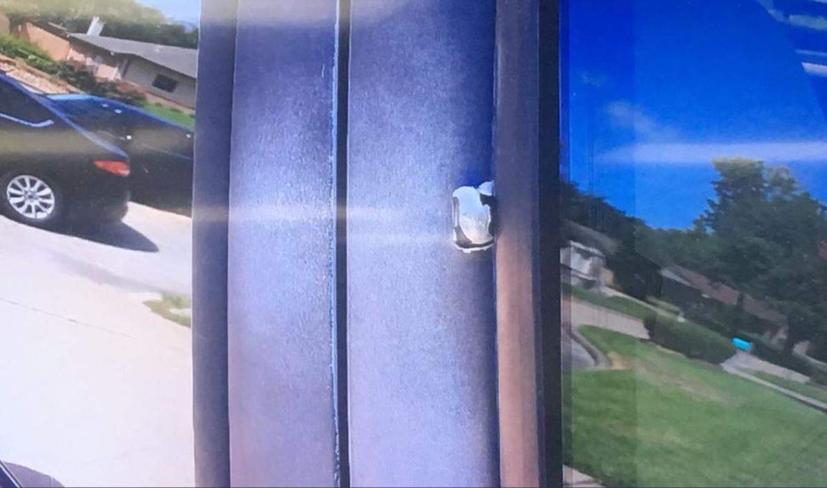 Harris County Sheriff Ed Gonzalez said that Dagostino owns a vehicle matching that description — complete with a bullet hole through one of the SUV’s doors.