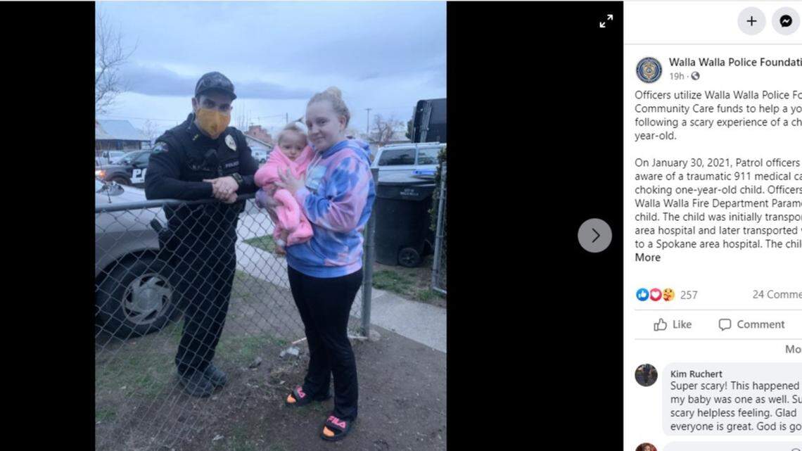 Walla Walla, Washington police used pepper spray to get past a protective family dog and save a choking 1-year-old. The family has received many donations since.