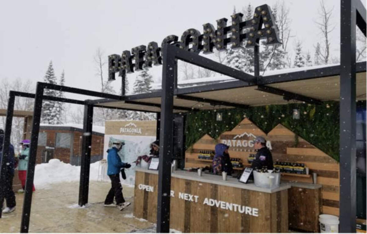 Patagonia said that at ski resorts Anheuser-Busch “set up what looks like a pop-up store, including a booth ... featuring a large PATAGONIA logo sign and a placard describing ‘Patagonia’s “tree positive” mission.’ Customers were told AB will plant one tree for every case of beer purchased.”