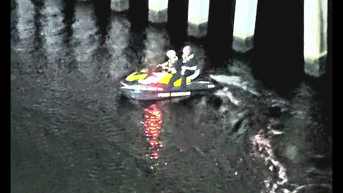 A driver who was ejected in a crash jumped into a river to avoid being struck by an oncoming car, according to Florida rescuers.