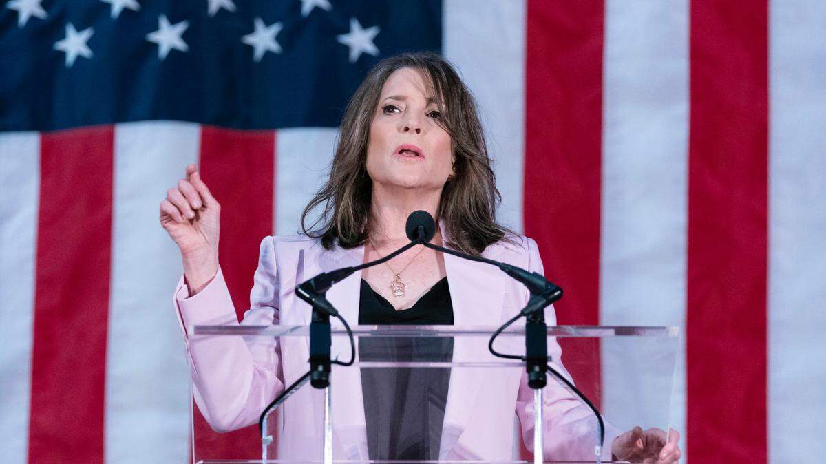 Marianne Williamson, who is running for the Democratic presidential nomination, said, “President Biden should debate his opponents.” (AP Photo/Jose Luis Magana)