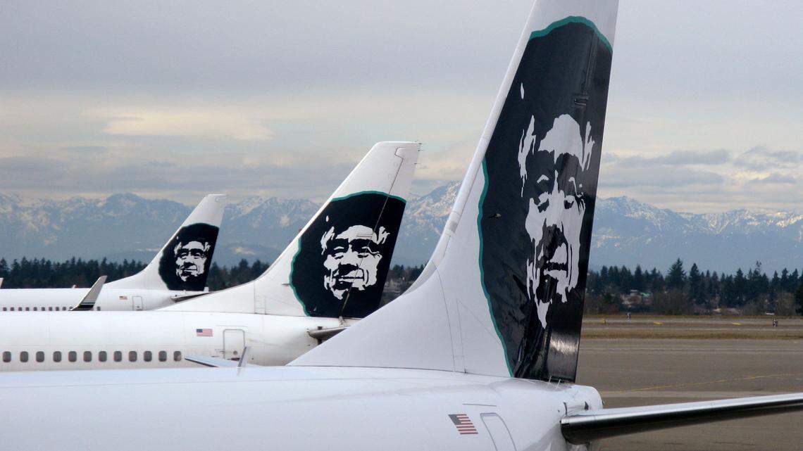 An Alaska Airlines flight had to turn around on the tarmac when the pilots had a “professional disagreement,” according to the airline. (AP Photo/Elaine Thompson)