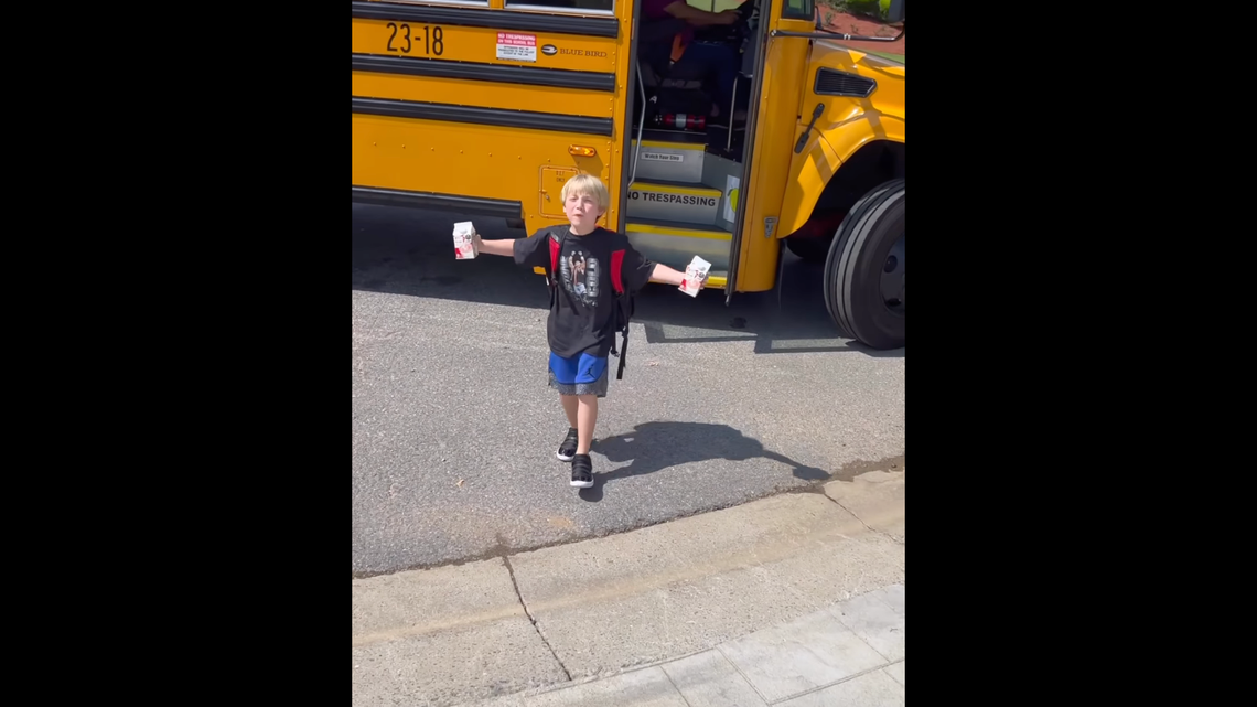 The Alabama 8-year-old celebrated his last day of first grade with a tribute to a favorite wrestler.