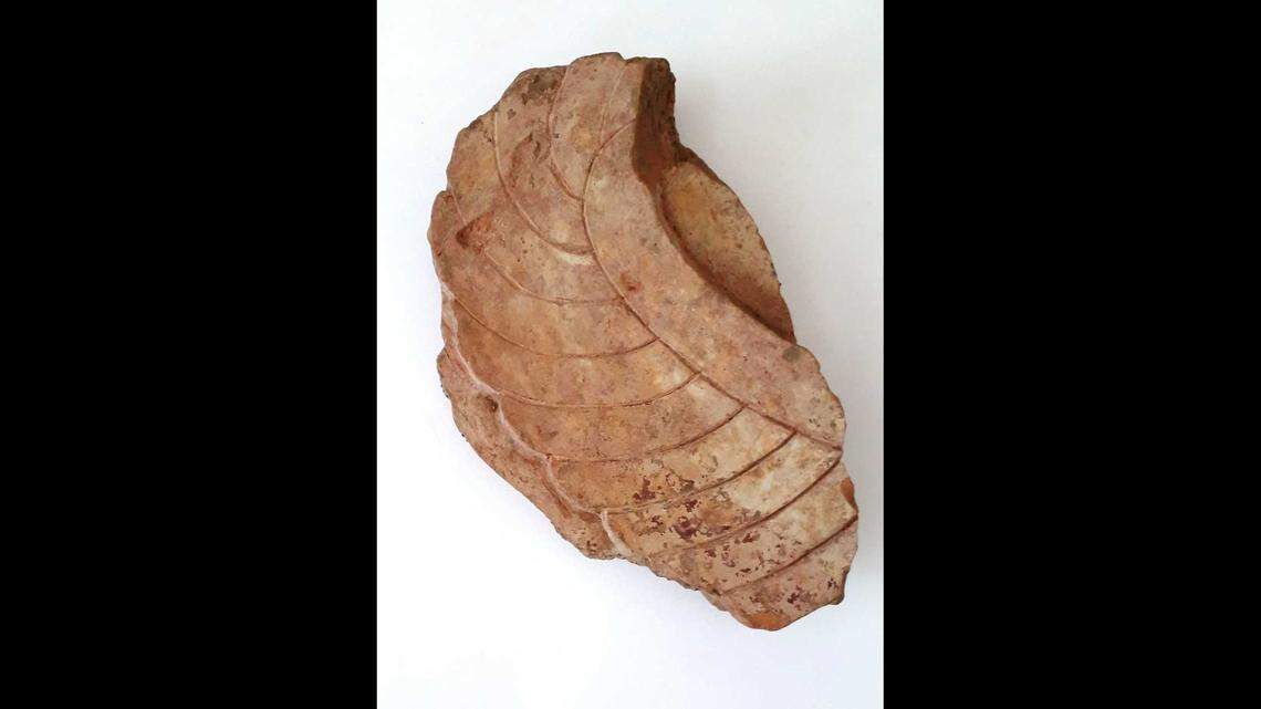 Archaeologists found a piece of a wing belonging to a depiction of a mythological creature.