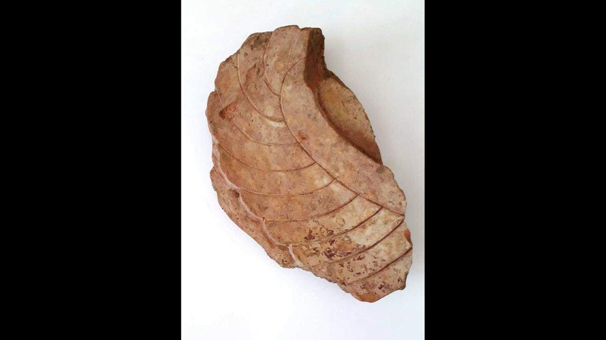 Archaeologists found a piece of a wing belonging to a depiction of a mythological creature.