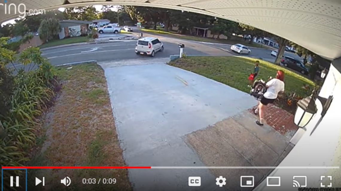A man stole an SUV from a driveway just as a mom and her kids were getting ready to go to school, Florida video shows.