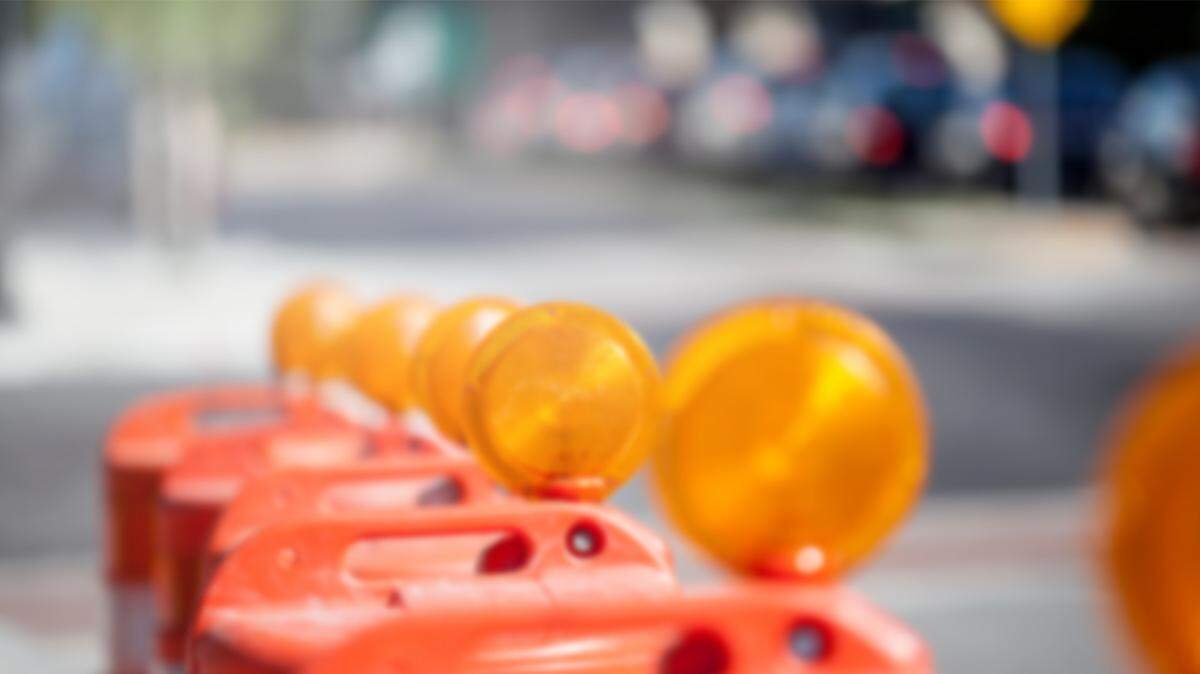 Construction barrels stock image