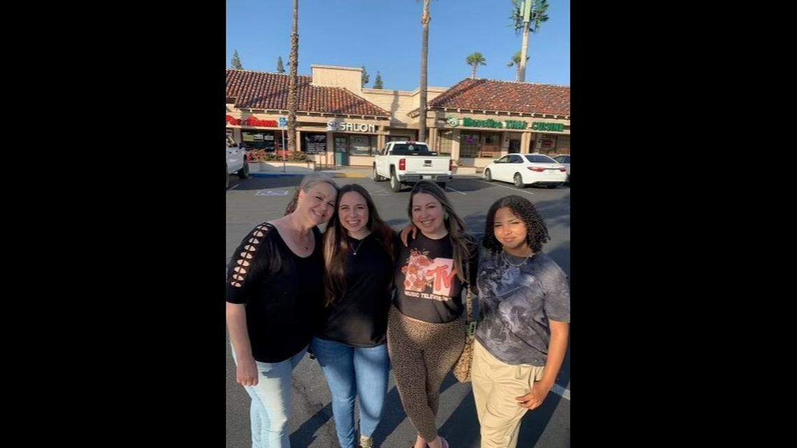 Karri Ryder (left) and her three daughters. Ryder said she and her daughters are “all like one piece.”