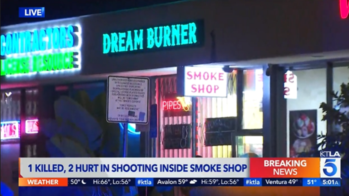 One man was killed and two women are in critical condition after a man opened fire in a Bellflower smoke shop, police said.