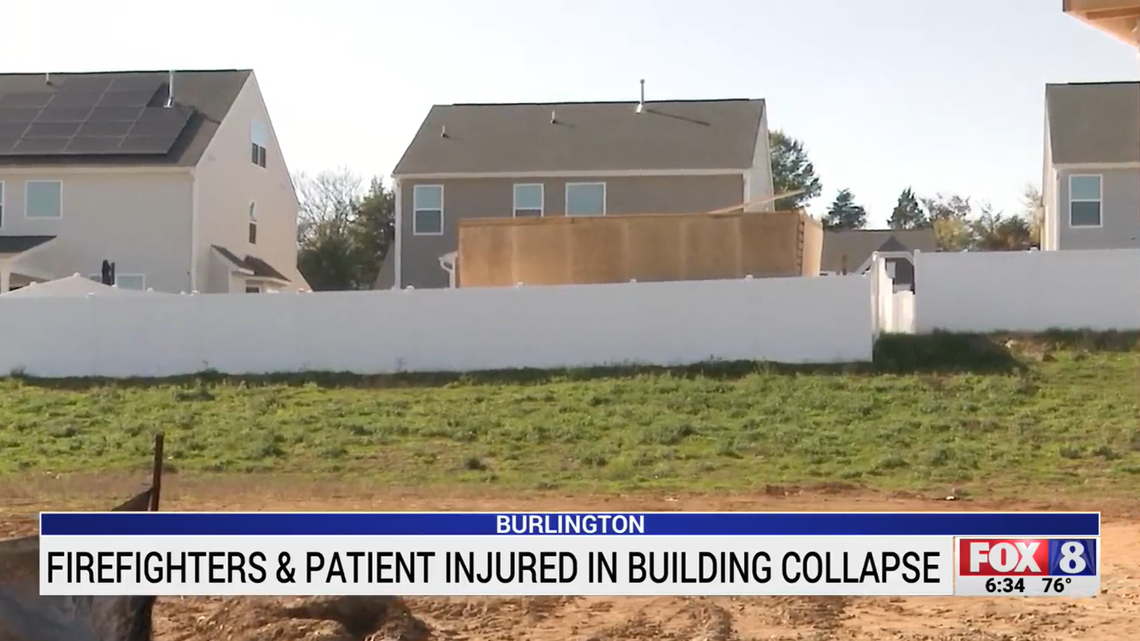 Seven responders were injured when a building collapsed during a rescue attempt, North Carolina officials say.