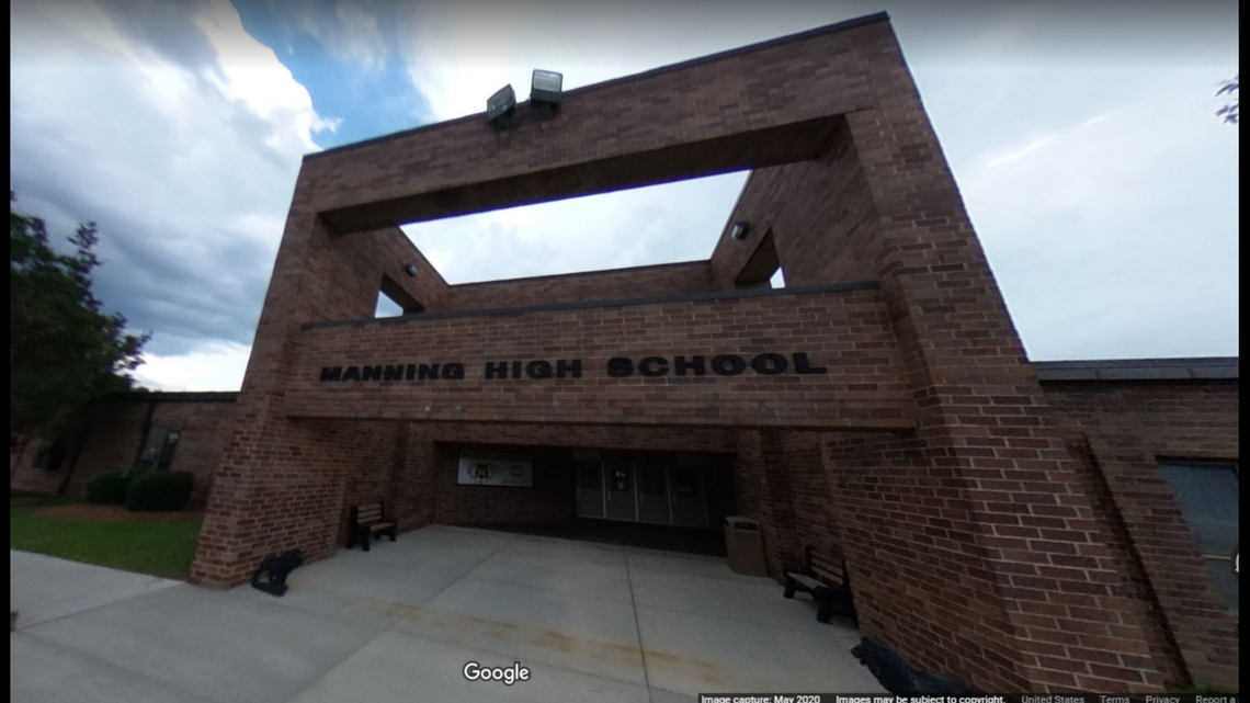 Four parents and five kids were arrested after a fight at a high school, South Carolina officials said.