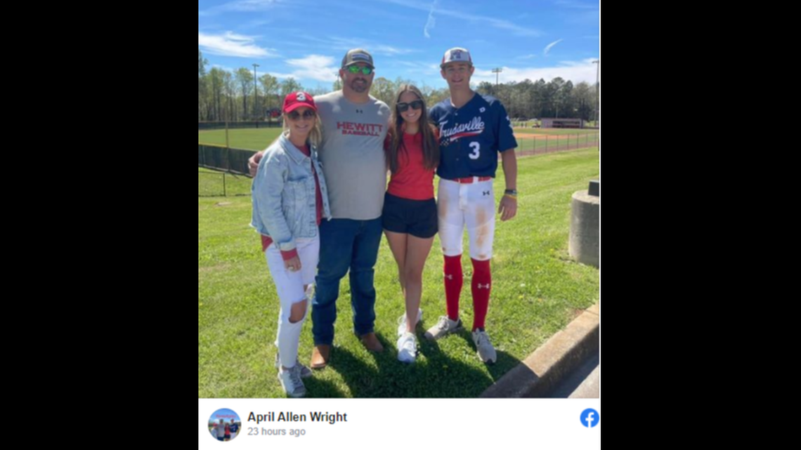 Grayson, right, was hit by a falling tree during a storm on a golf course, his family said.