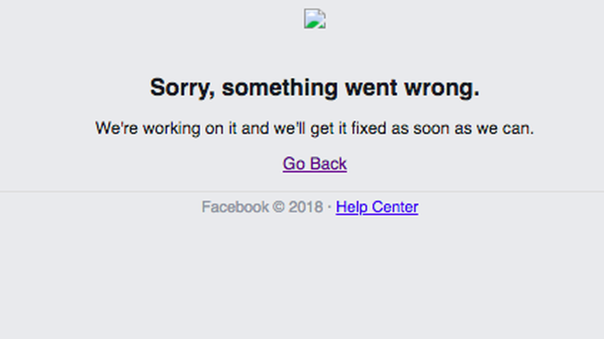 Facebook is down, but they’re “working on it.”