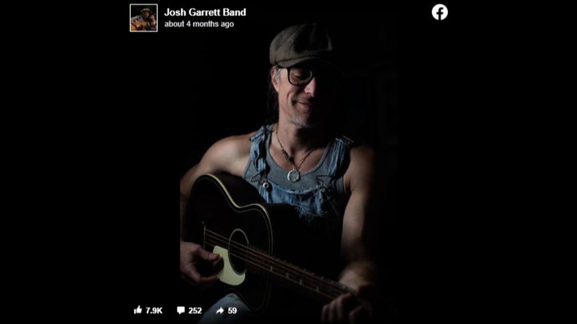 The Josh Garrett Band was performing when an “unknown object” hit the bass player’s head, police said.