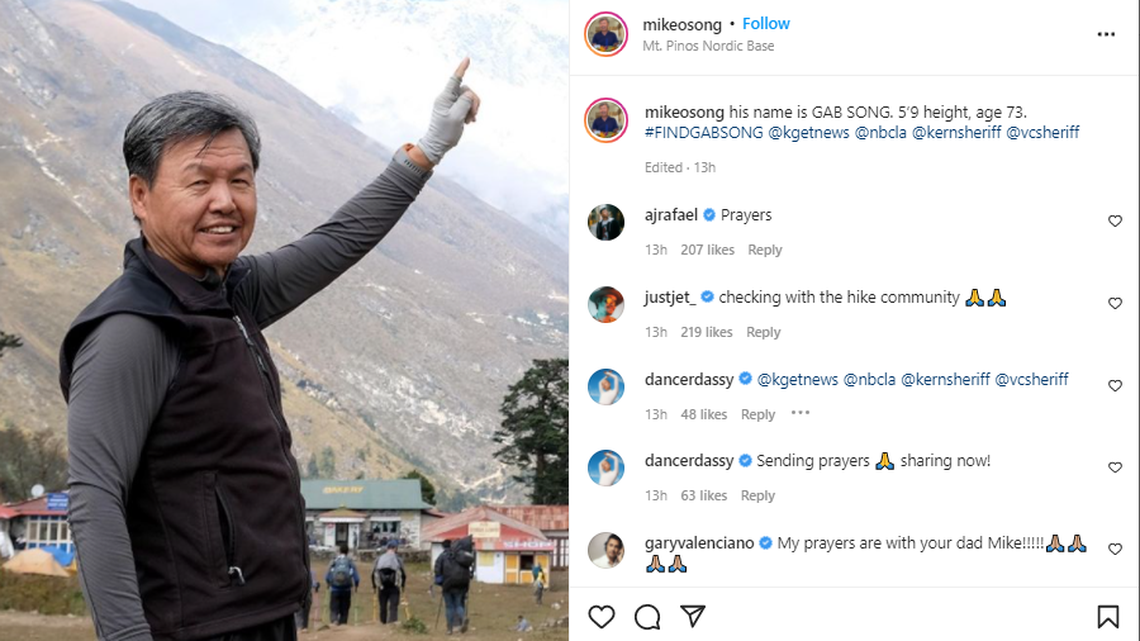 Gab Song was reported missing after he never returned from a hike.