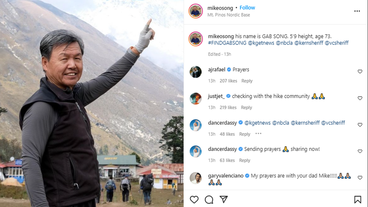 Gab Song was reported missing after he never returned from a hike.