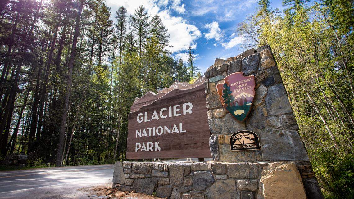A bicyclist was taken to the hospital after crashing in Glacier National Park, park officials said.