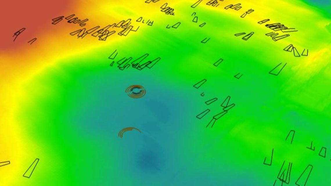 Archaeologists said long houses once surrounded the two rondels.