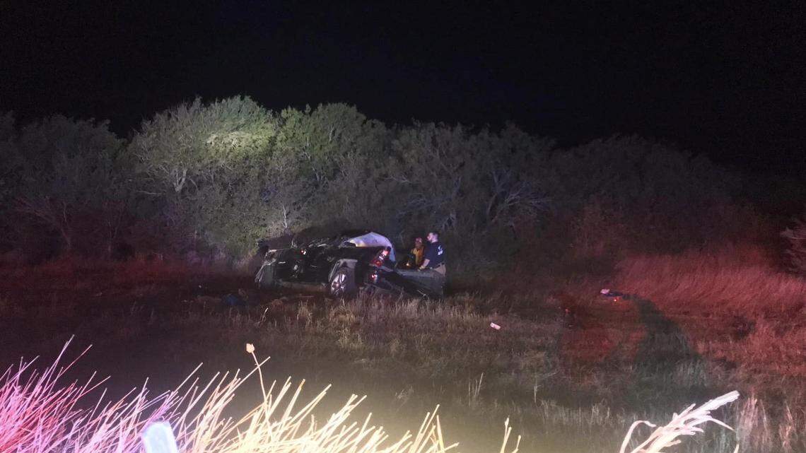 A truck slammed into an alligator on a Texas highway, leaving four hospitalized and one dead, police said.