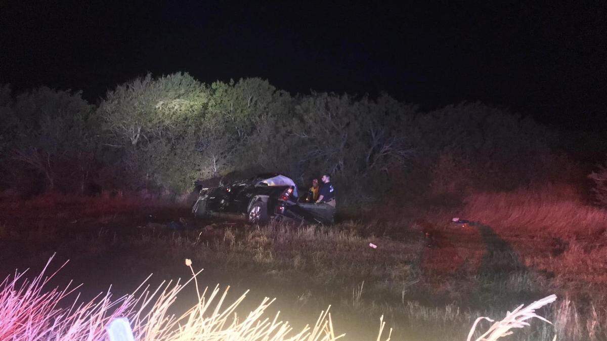 A truck slammed into an alligator on a Texas highway, leaving four hospitalized and one dead, police said.