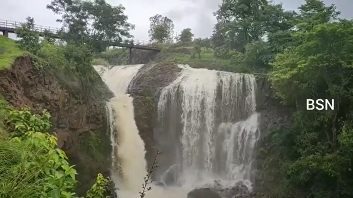 Four people drowned in India after trying to take a selfie near a waterfall, according to officials. The above photo is of the Kitwad Falls, where the accident occurred.