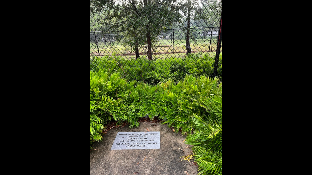 Jeffrey Bush was killed when a sinkhole opened up beneath his home in 2013, according to Florida officials. A memorial to him now sits outside of the site where it occurred.