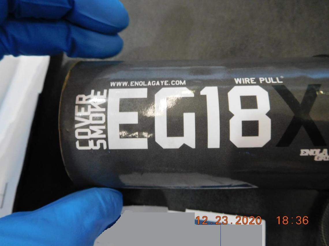On Dec. 23, a traveler brought a smoke grenade of tear gas and a container of pepper spray into the security checkpoint, TSA said.
