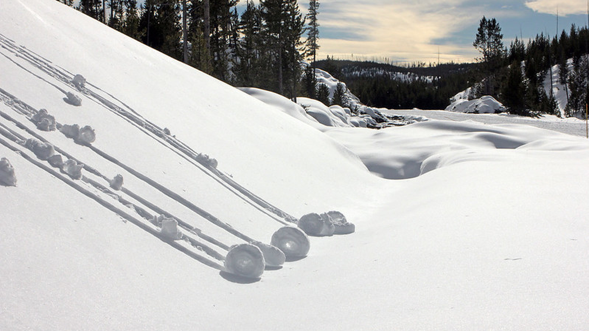 Yellowstone National Park officials posted a photo of “snow rollers” to highlight the changing weather.