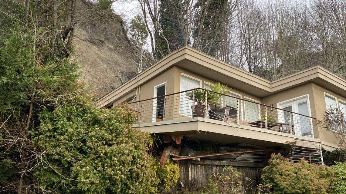 A Seattle home slid at least 15 feet off its foundation, officials said.