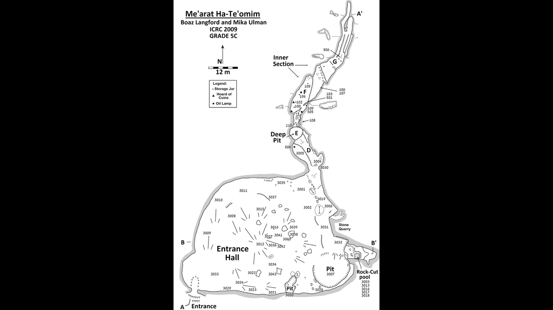 The cave includes a large main chamber and a northern arm leading to a deep pit, the study said.