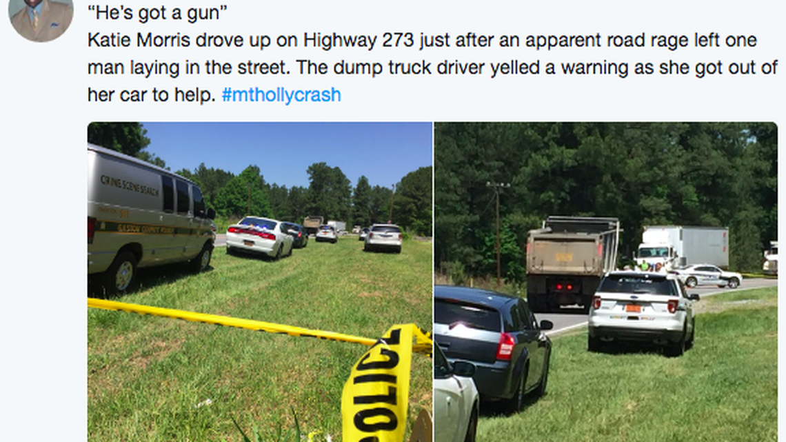 WSOC journalist Ken Lemon tweeted photos from the road rage incident.