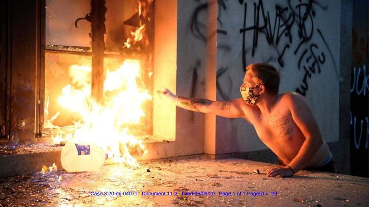 Wesley Somers, 26, was sentenced to five years in prison after federal prosecutors said he tried to torch the Metro Courthouse in Nashville, Tennessee, on May 30, 2020, during George Floyd protests.